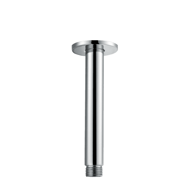 02S1 ceiling-mounted shower arm with polished chrome finish, ideal for rain shower heads.