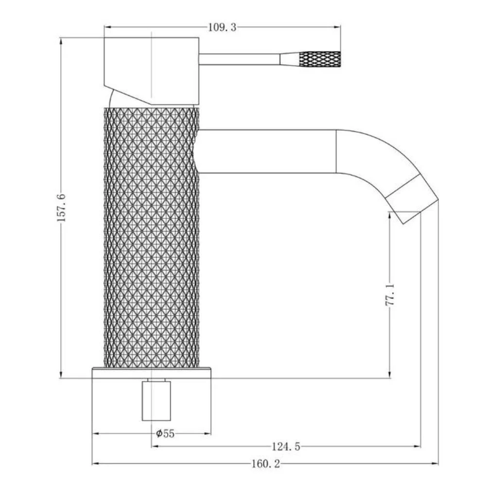 Evolti 551S1-G Contemporary Knurled Basin Mixer Tap - Gunmetal - Image 7