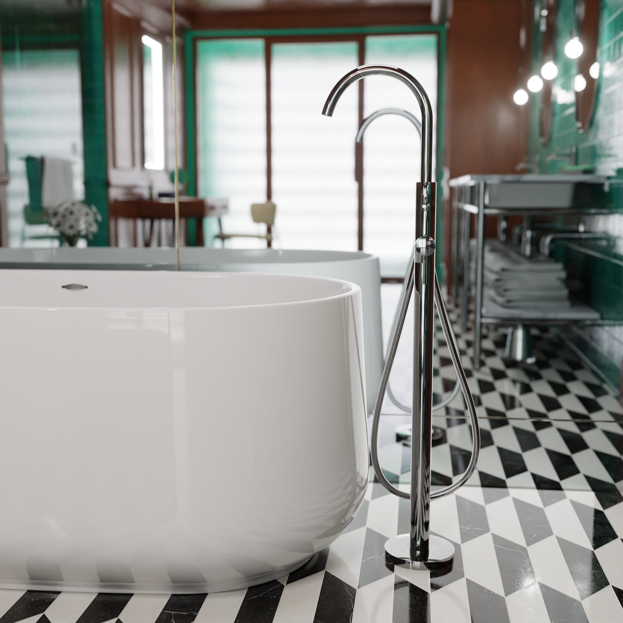 Evolti 1100S1 Thermostatic Rainfall Shower Mixer with Handheld Shower - Chrome - Image 6