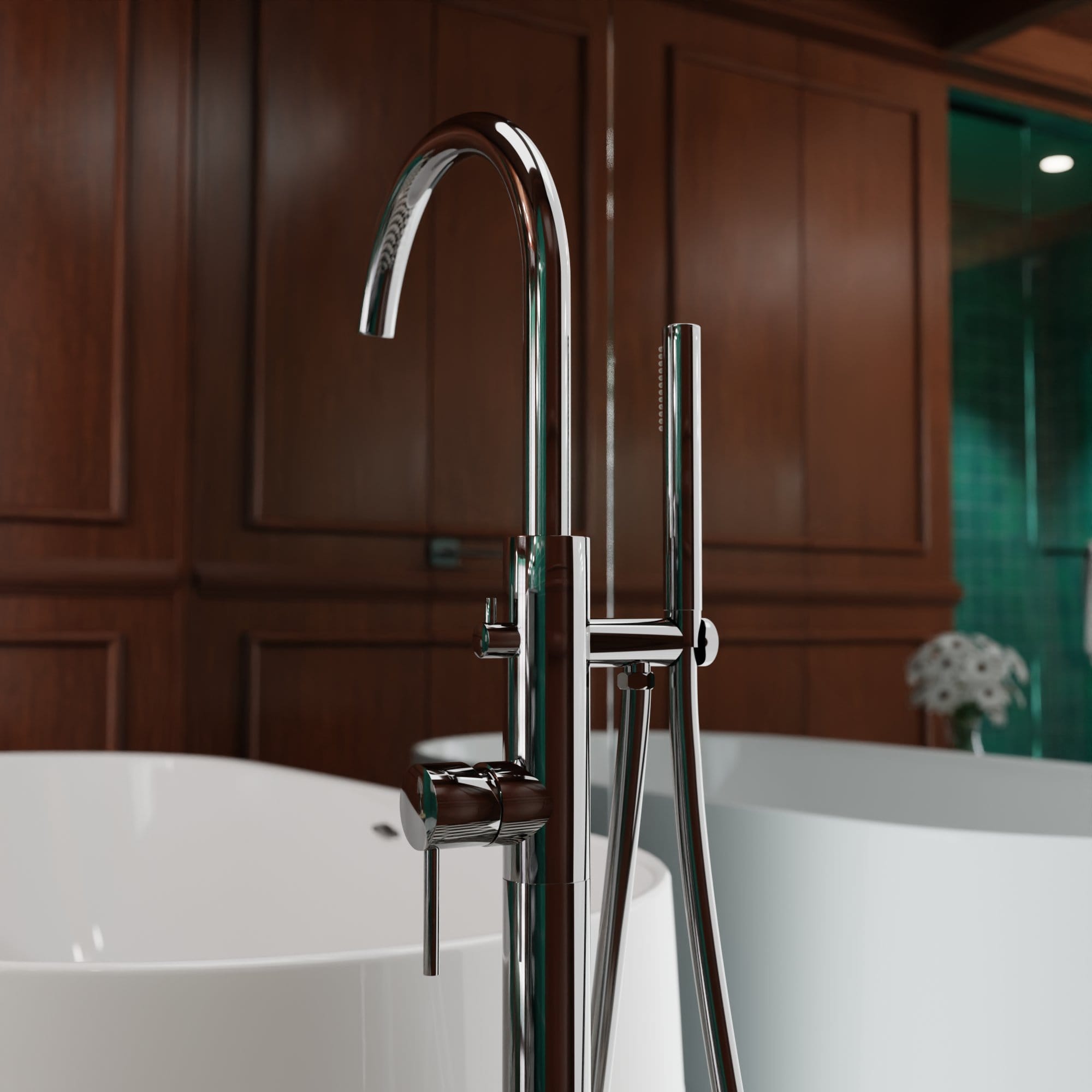 Evolti 1100S1 Thermostatic Rainfall Shower Mixer with Handheld Shower - Chrome - Image 2