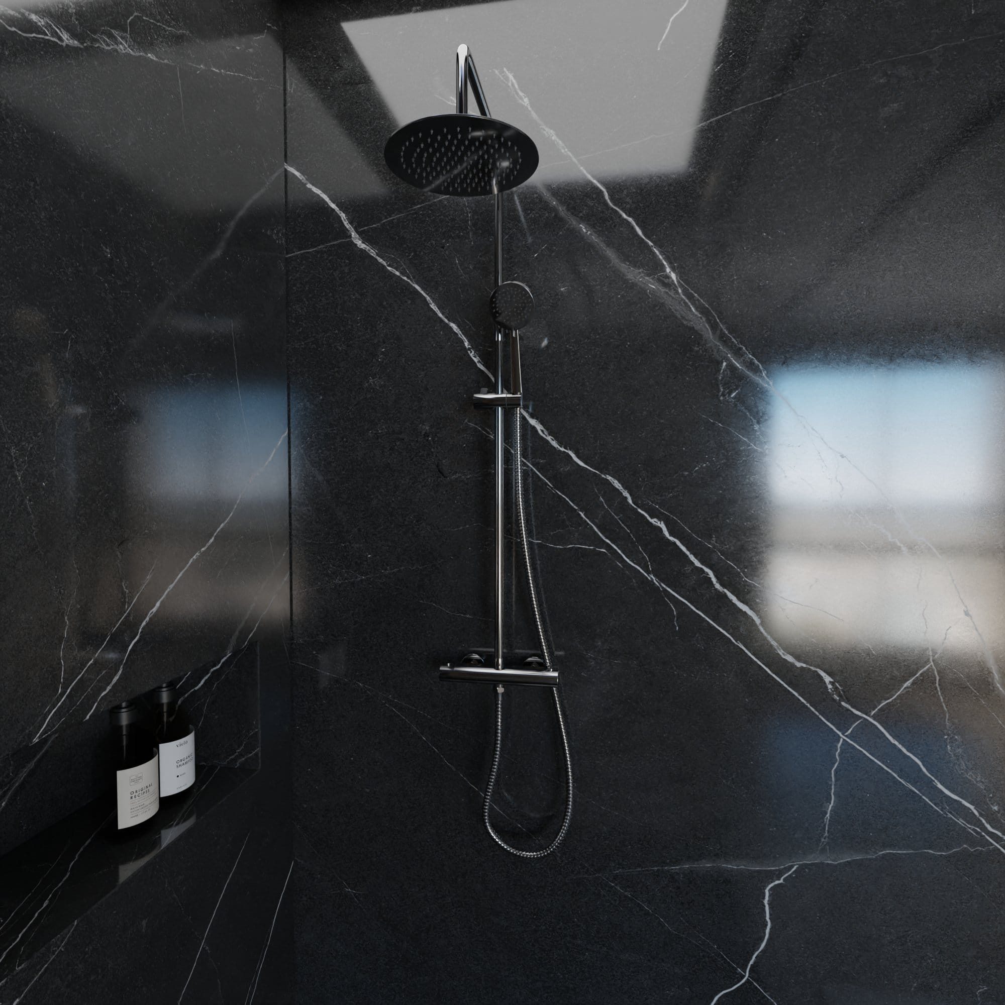 Gustave 24S1 Sistema Doccia con Soffione a Pioggia - Cromata - immagine 2