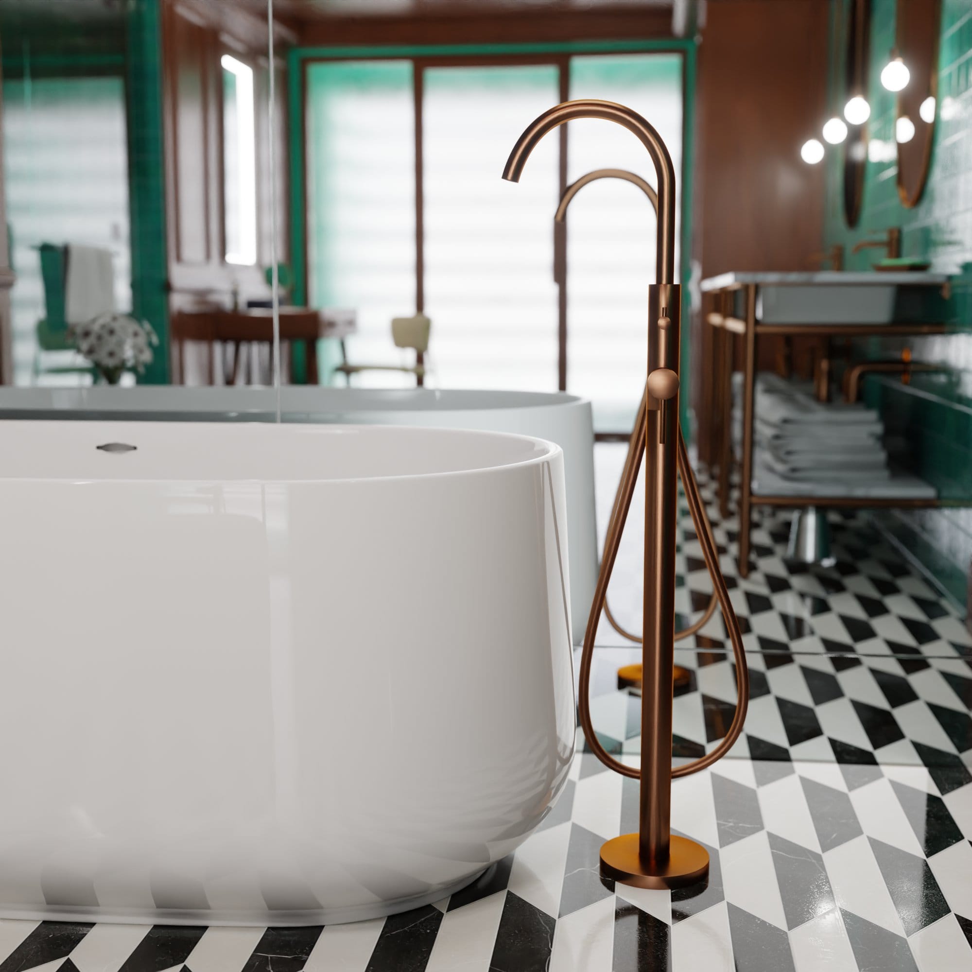 Evolti 1100S1-SB Vrijstaande Badkraan - Satijnbrons - Afbeelding 7