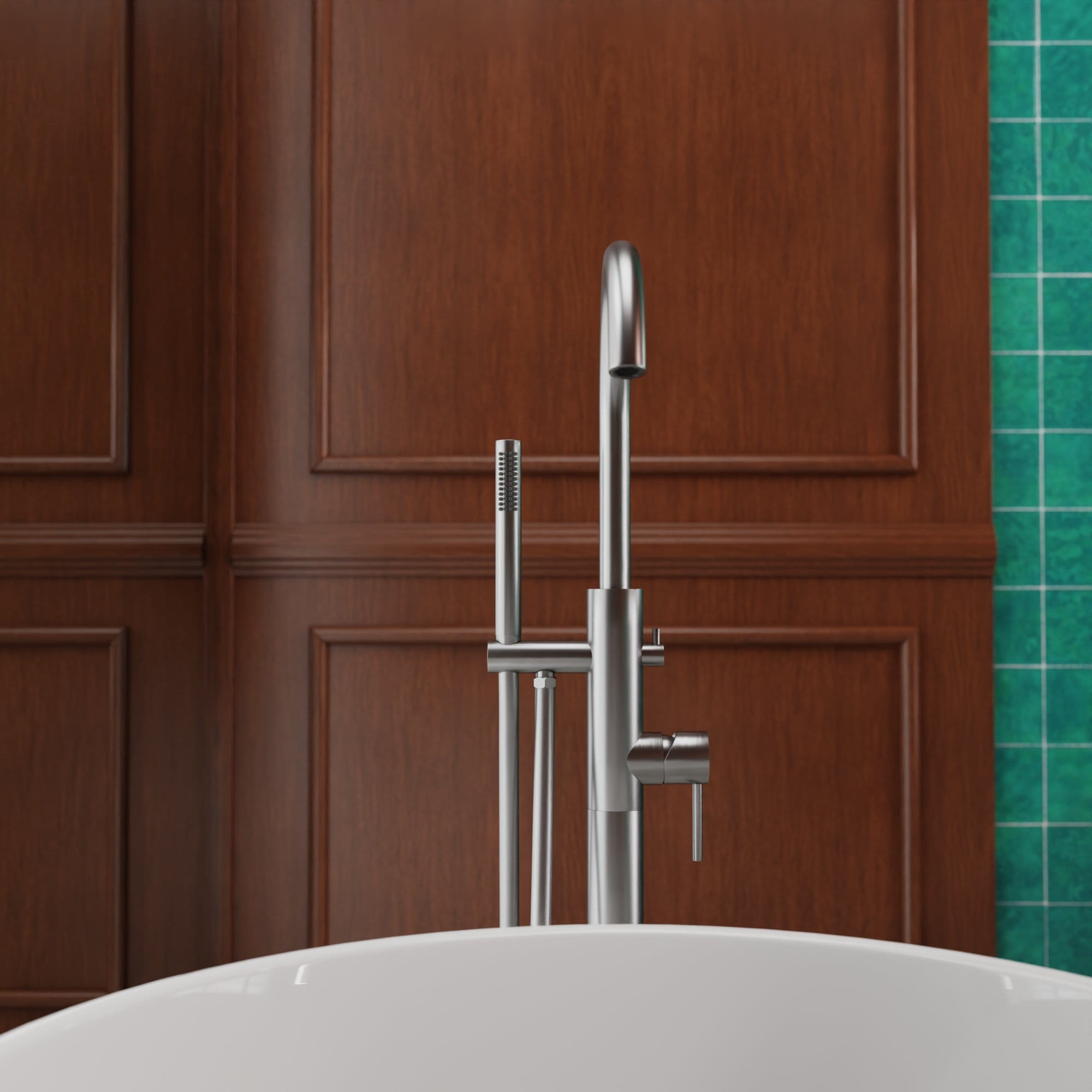 Evolti 1100S1-N Vrijstaande Badkraan - Nikkel - Afbeelding 6