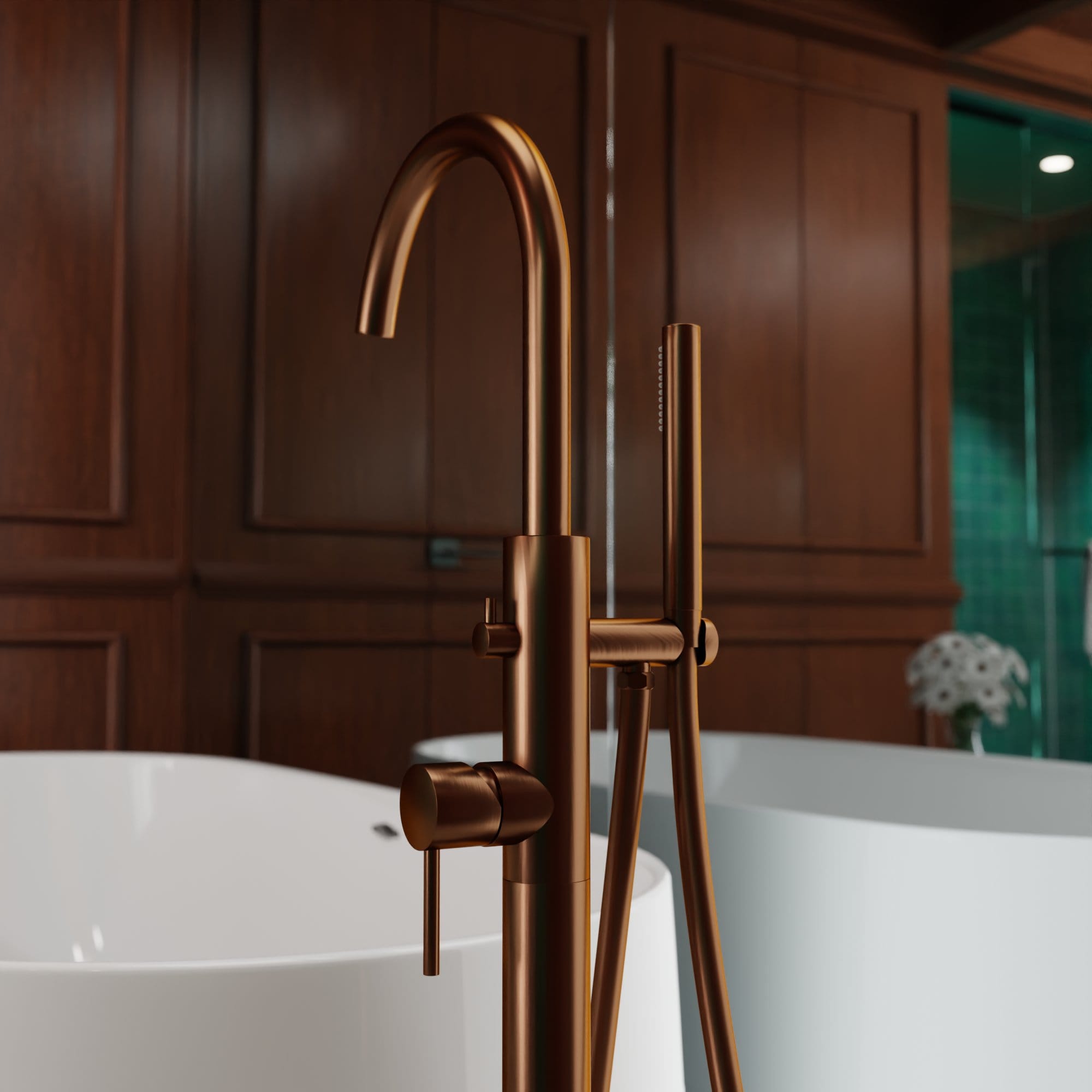 Evolti 1100S1-SB Vrijstaande Badkraan - Satijnbrons - Afbeelding 2