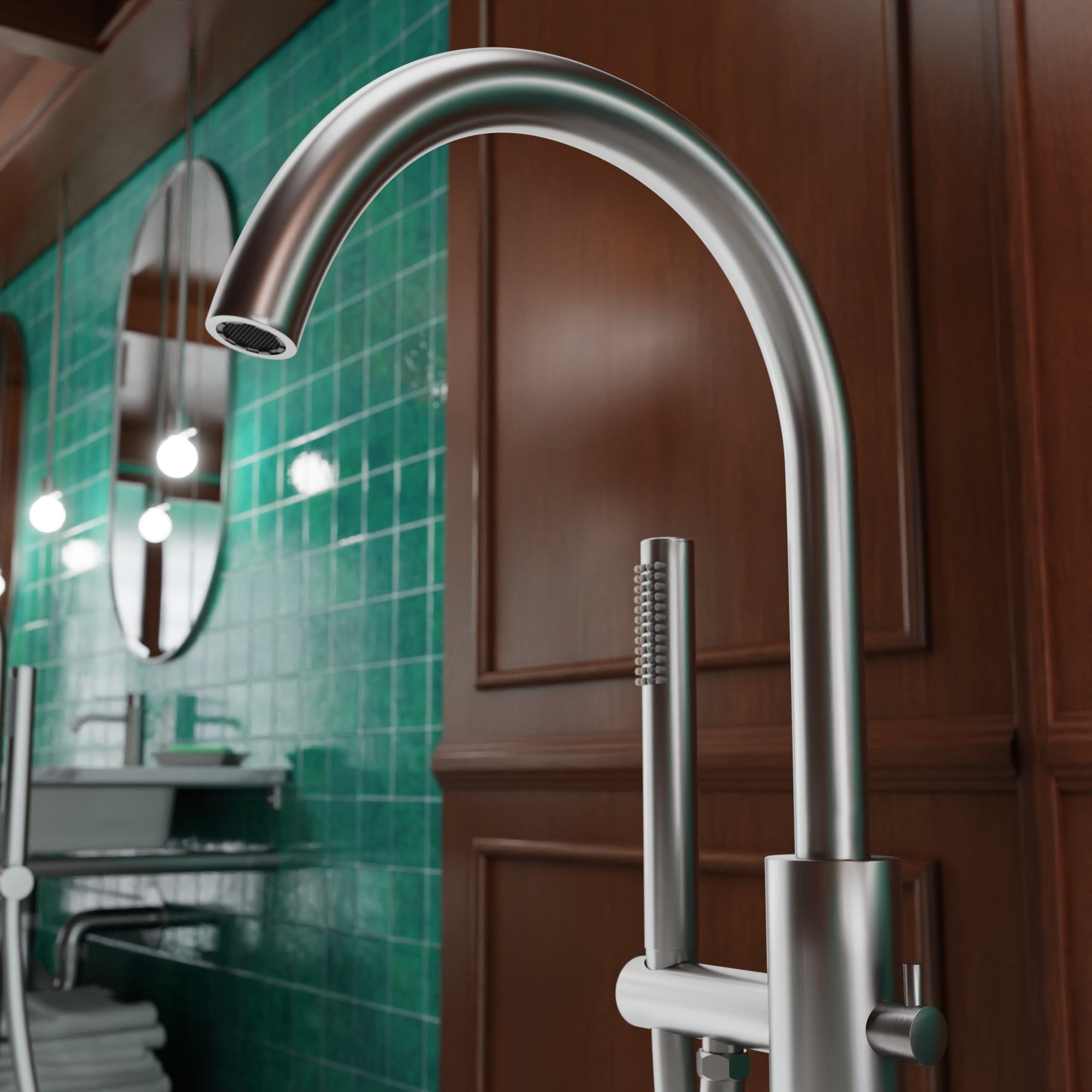 Evolti 1100S1-N Vrijstaande Badkraan - Nikkel - Afbeelding 3