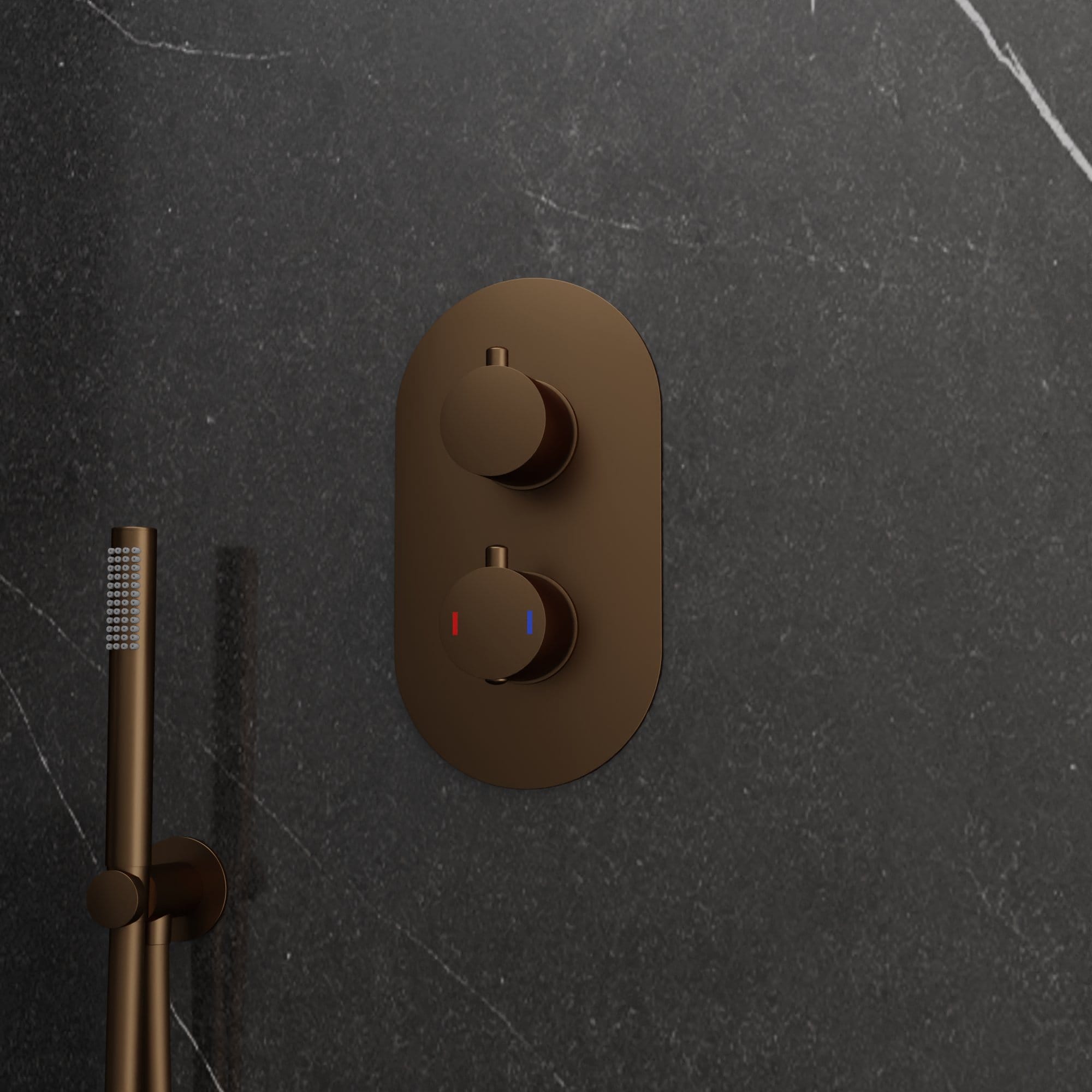 Nelis 277S1-DBB Inbouw Thermostaatkraan – Donker Geborstelde Bronzen - Afbeelding 4