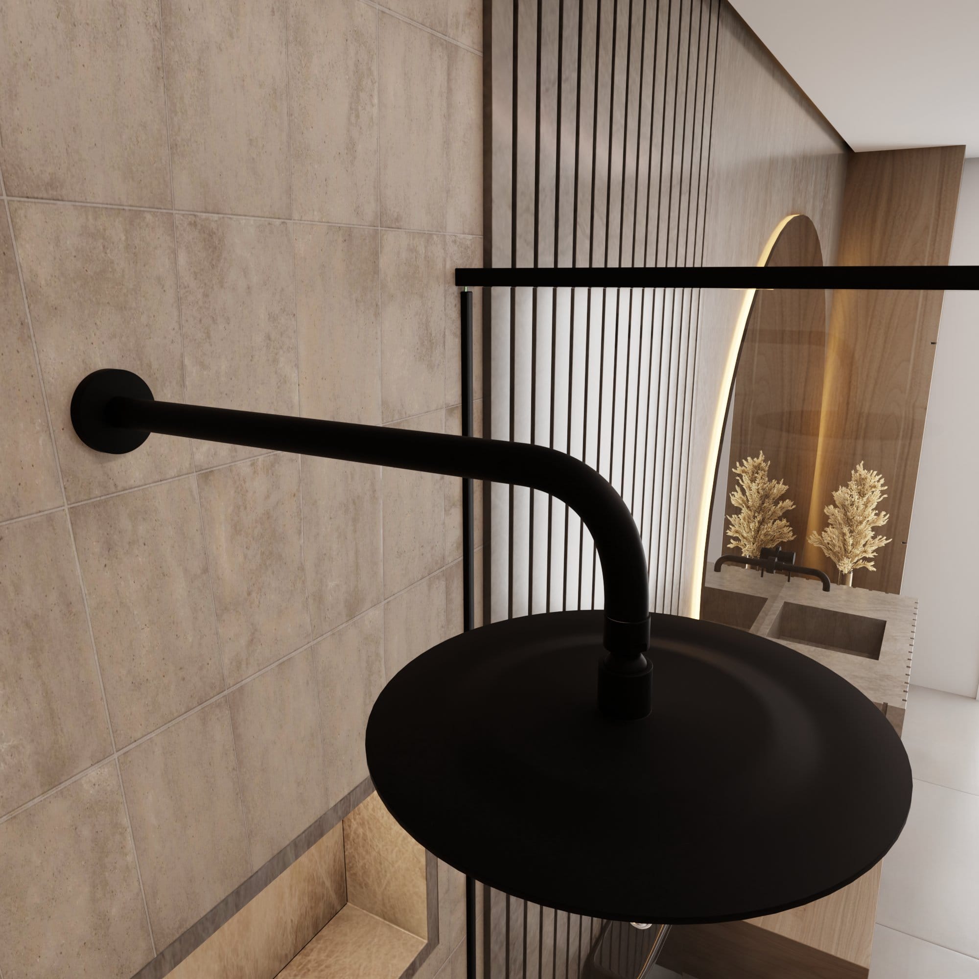 Nelis 21S1-B Regendouchekop – Ø250 mm – Mat Zwart - Afbeelding 4