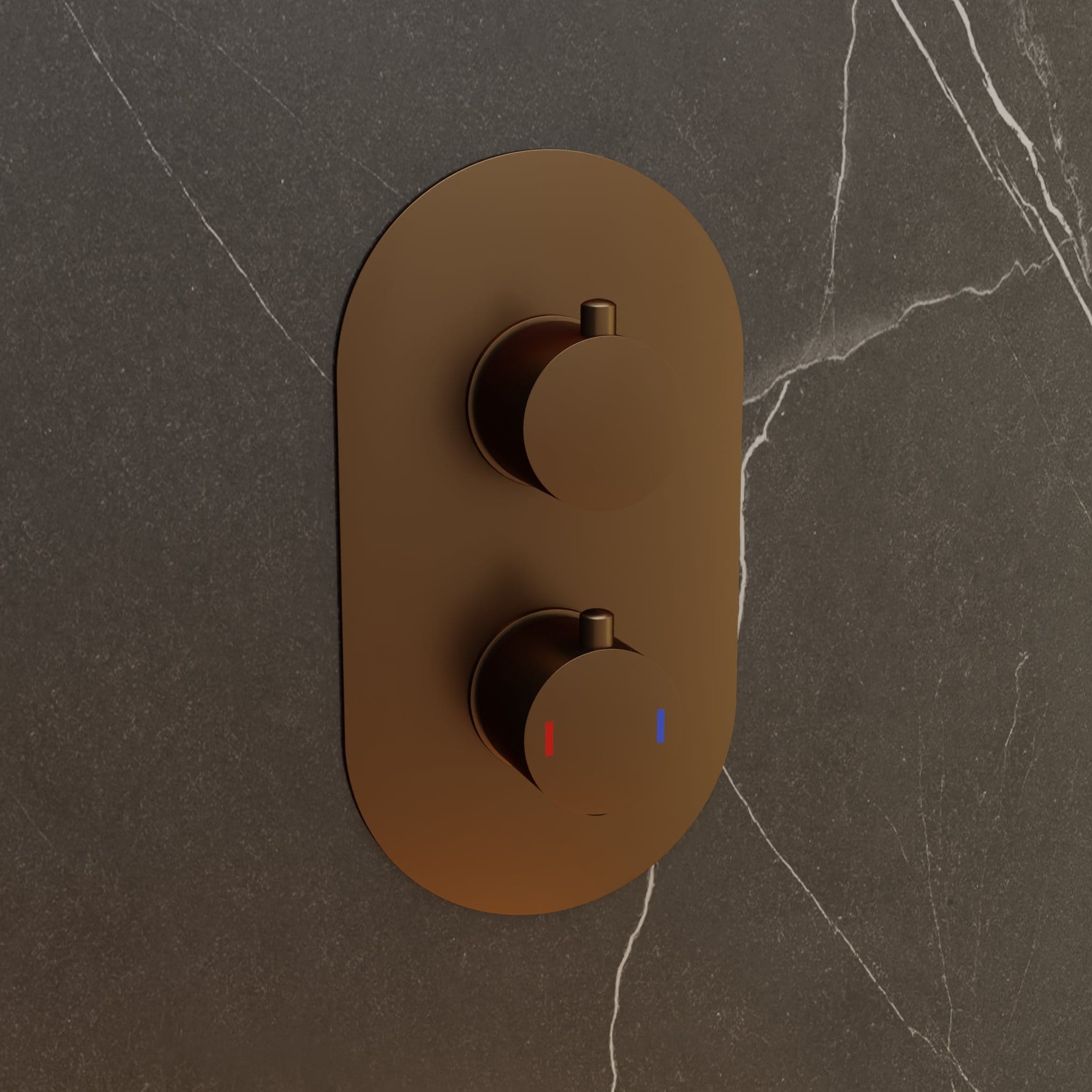 Nelis 277S1-DBB Inbouw Thermostaatkraan – Donker Geborstelde Bronzen - Afbeelding 2