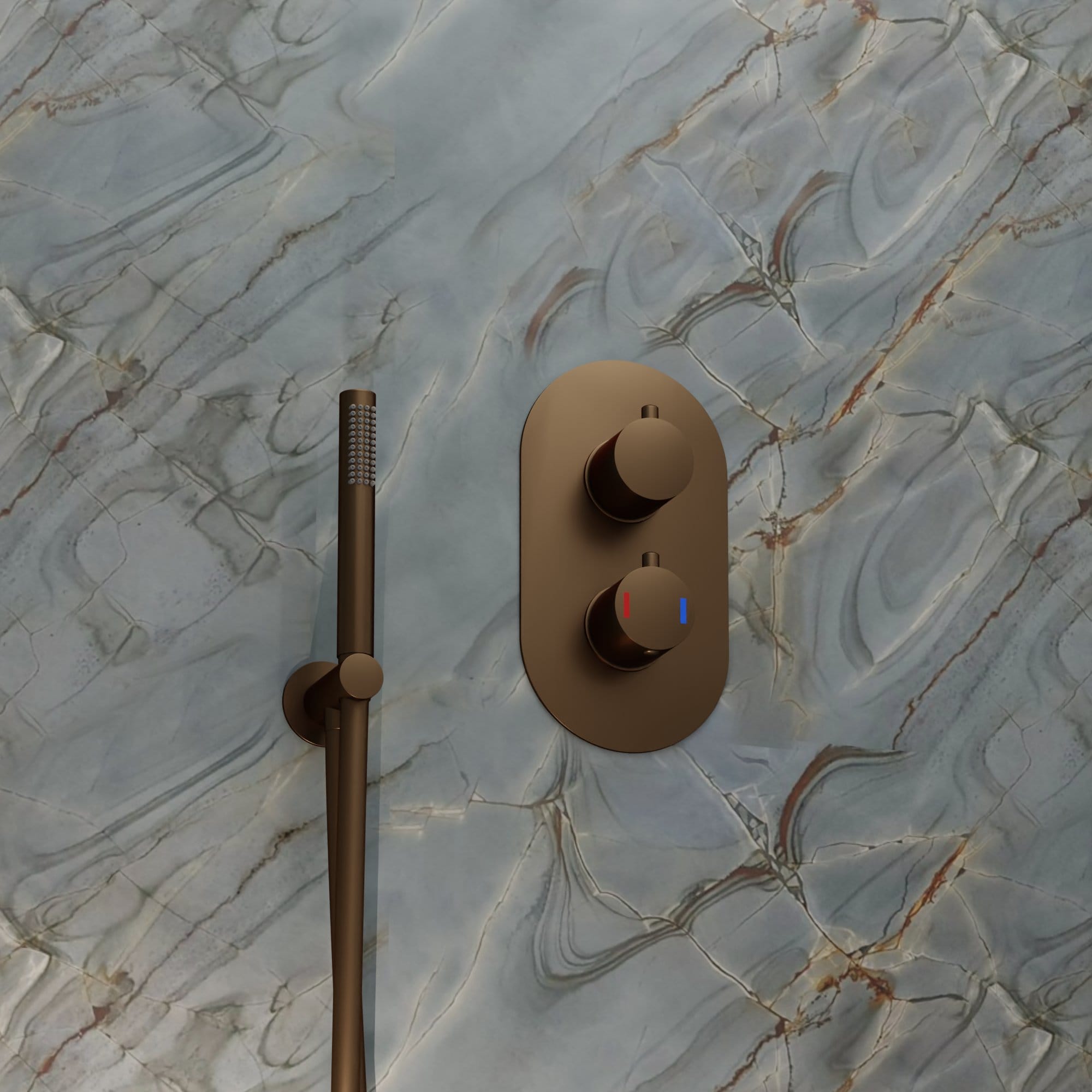 Nelis 277S1-DBB Inbouw Thermostaatkraan – Donker Geborstelde Bronzen - Afbeelding 6