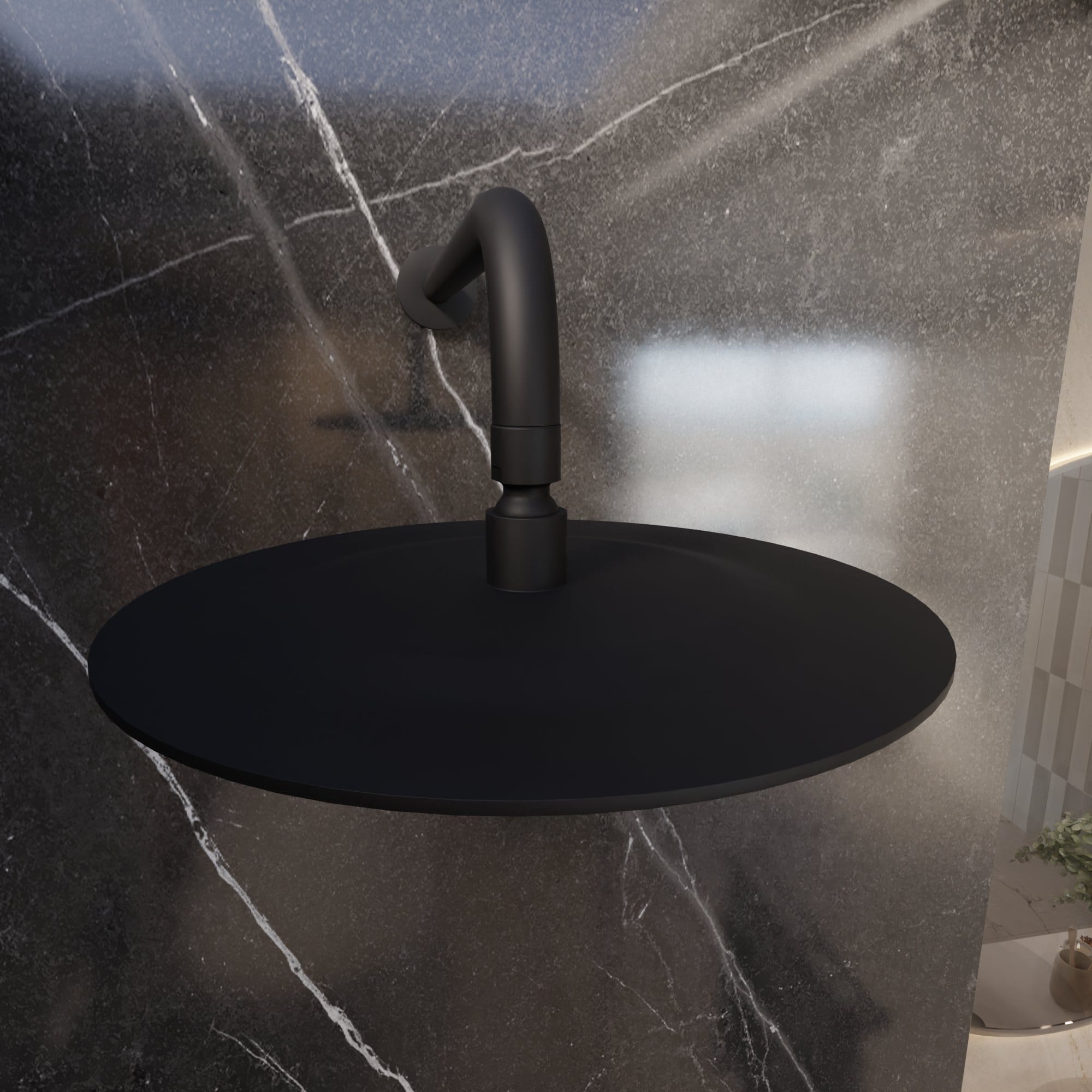 Nelis 21S1-B Regendouchekop – Ø250 mm – Mat Zwart - Afbeelding 6