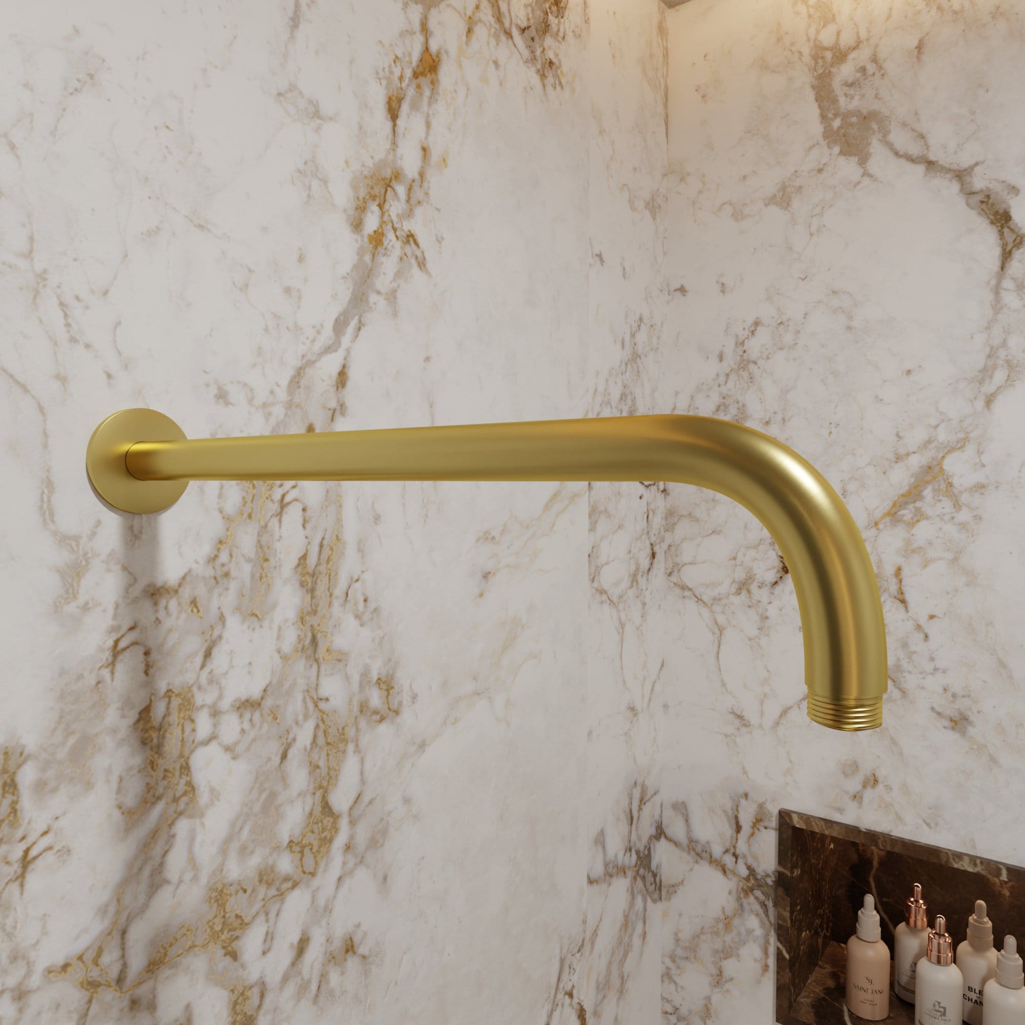 Nelis 01S1-BB Braccio Doccia da Parete 300mm - Ottone Spazzolato - immagine 2