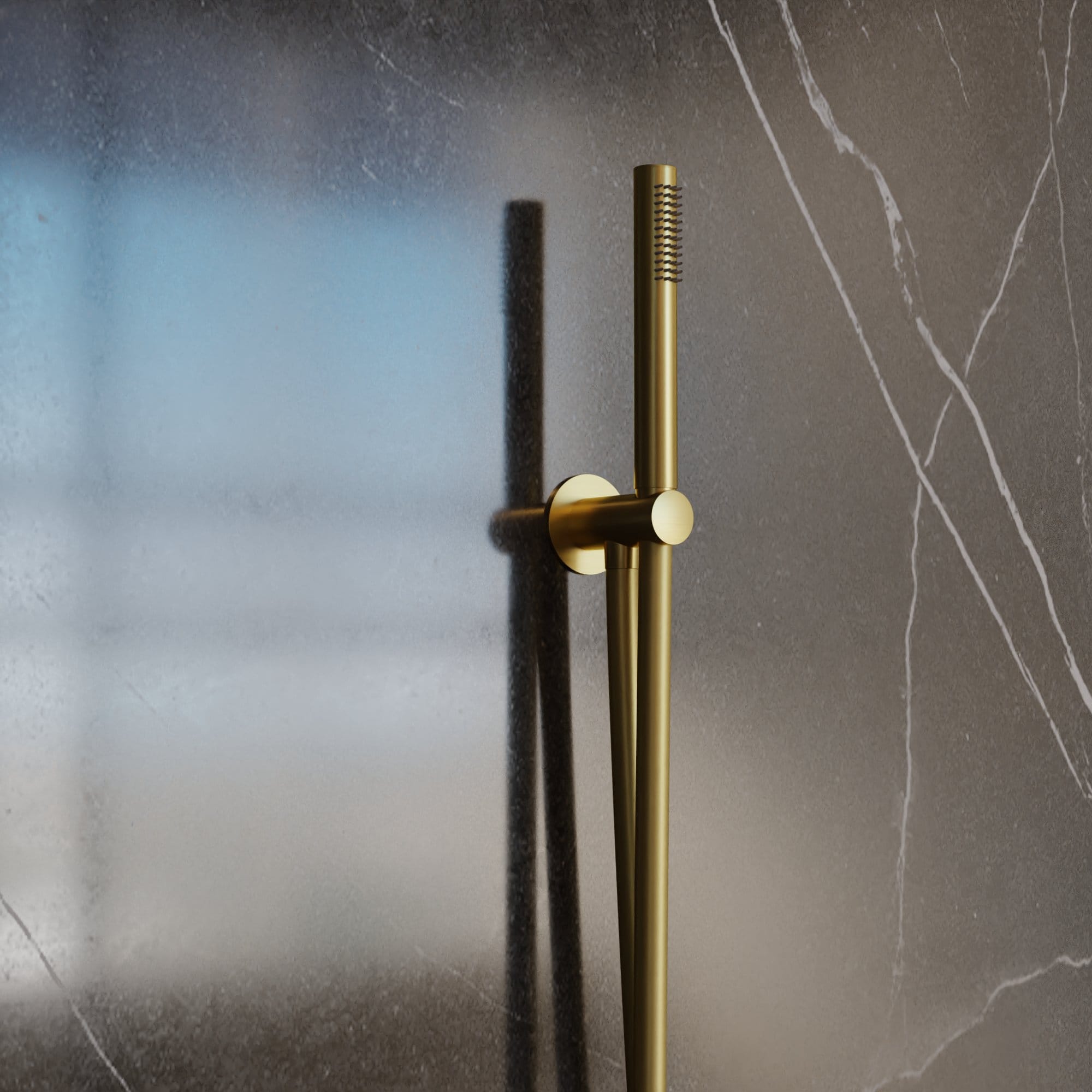 Nelis 23S1-BB Handdoucheset – Geborsteld Messing - Afbeelding 4