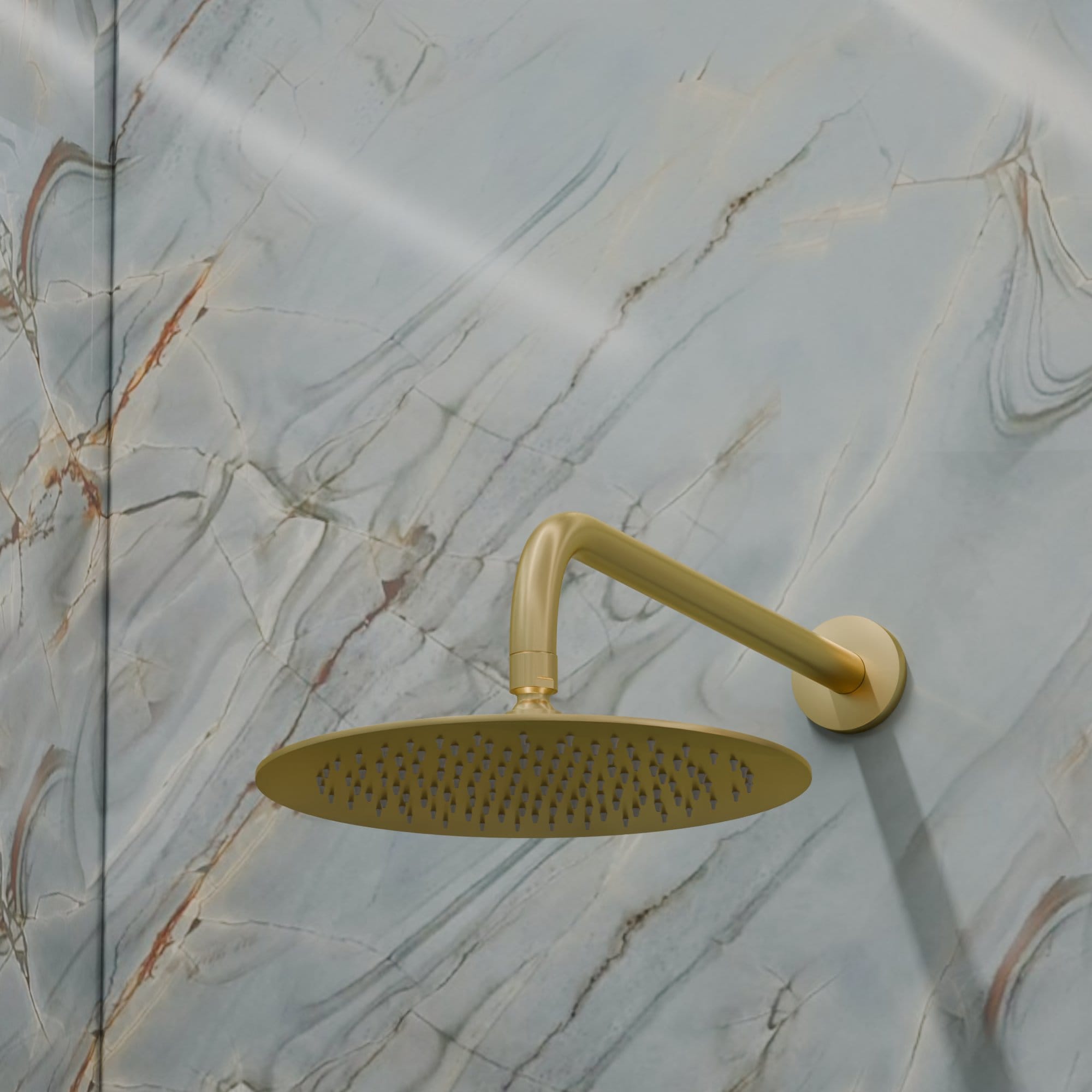 Nelis 01S1-BB Braccio Doccia da Parete 300mm - Ottone Spazzolato - immagine 5