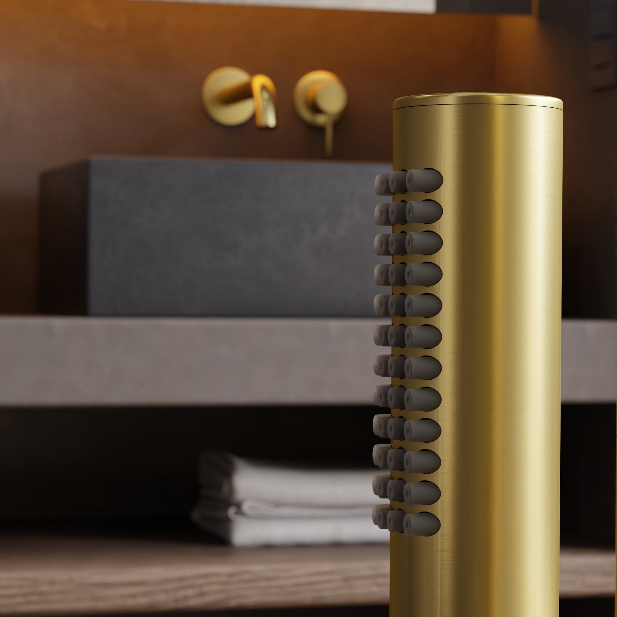 Nelis 1143S1-BB Vrijstaande Badkraan met Handdouche - Geborstelde Messing - Afbeelding 6