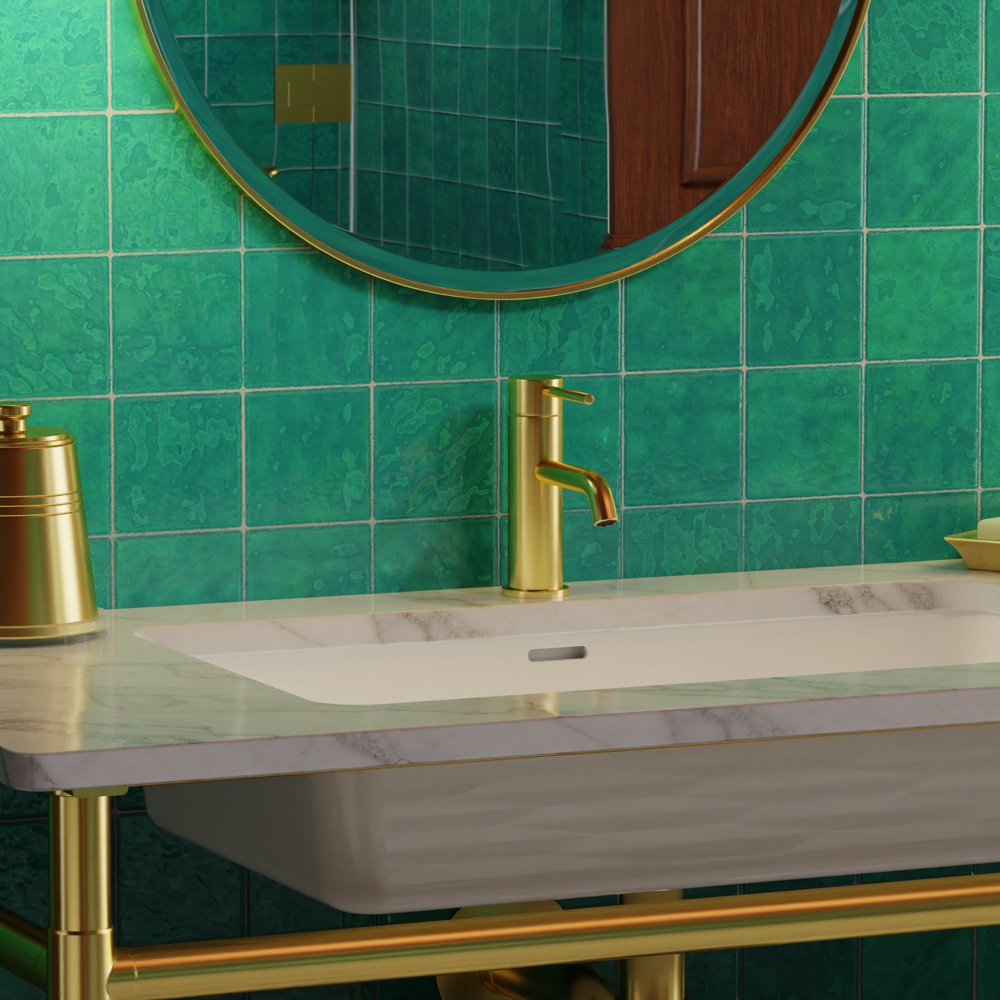 Nelis 144S1-BB Moderner Waschtischmischer – Gebürstetes Messing – Bild 3