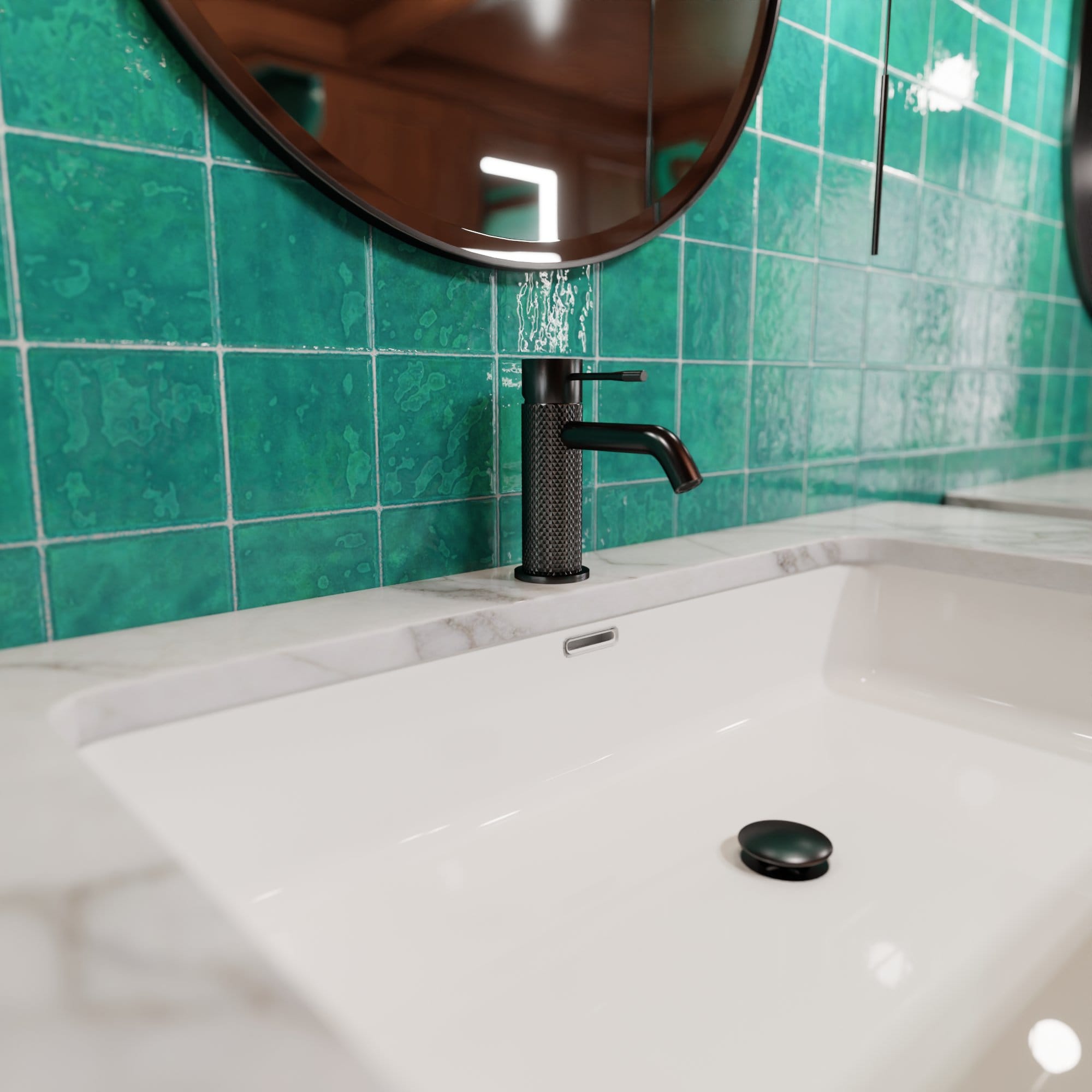 Evolti 551S1-G Contemporary Knurled Basin Mixer Tap - Gunmetal - Image 5