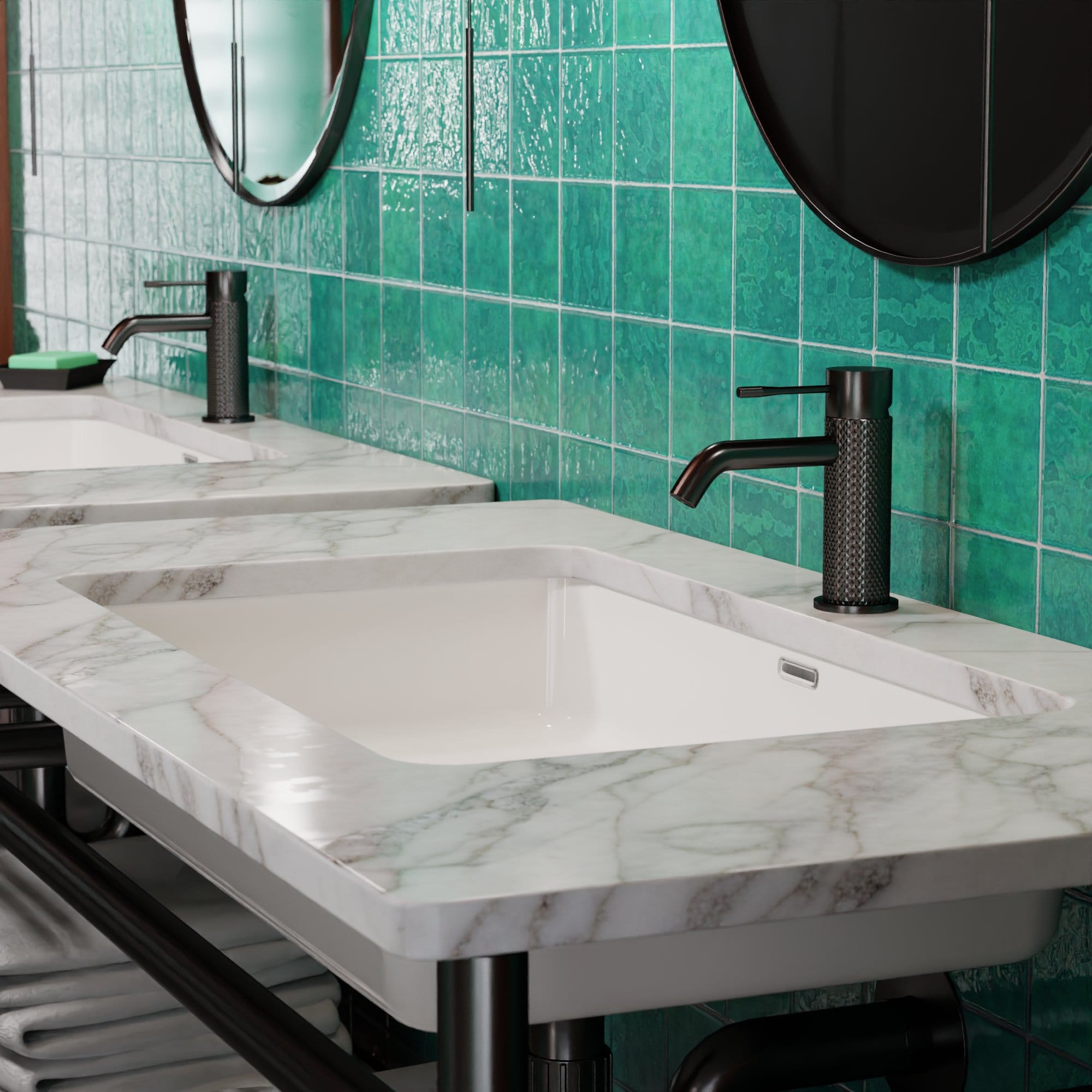 Evolti 551S1-G Contemporary Knurled Basin Mixer Tap - Gunmetal - Image 6